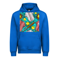 Cobalt softball uniform glove and bat with field seamless pattern Urban Hoodie - BundleAndBundleShop