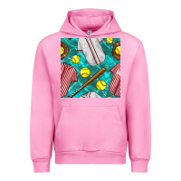 Fuchsia Pink softball uniform glove and bat with field seamless pattern Urban Hoodie - BundleAndBundleShop