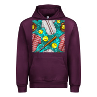 Mauve Wine softball uniform glove and bat with field seamless pattern Urban Hoodie - BundleAndBundleShop