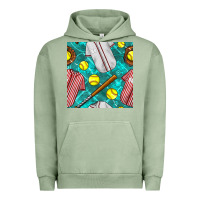 Pigment Oil Green softball uniform glove and bat with field seamless pattern Urban Hoodie - BundleAndBundleShop