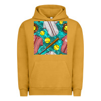 Pigment Peanut Butter softball uniform glove and bat with field seamless pattern Urban Hoodie - BundleAndBundleShop