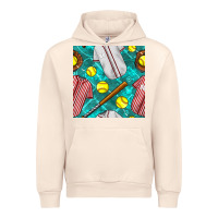 Sandshell softball uniform glove and bat with field seamless pattern Urban Hoodie - BundleAndBundleShop