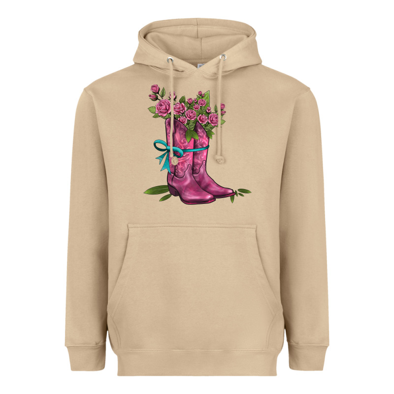 Valentines Day Western Boots And Roses Heavyweight Hoodie by AdoDesignShop | Teevron