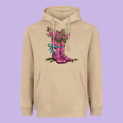 Valentines Day Western Boots And Roses Heavyweight Hoodie Designed By Adodesignshop