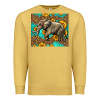 Antique Gold western sunflowers elephant Premium Sweatshirt - LillyAllenDesigns