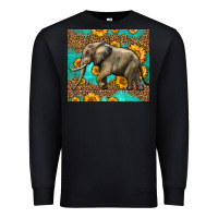 Black western sunflowers elephant Premium Sweatshirt - LillyAllenDesigns