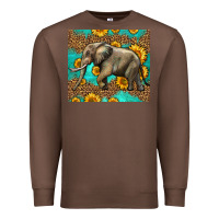 Chestnut western sunflowers elephant Premium Sweatshirt - LillyAllenDesigns