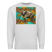 Dove Grey western sunflowers elephant Premium Sweatshirt - LillyAllenDesigns