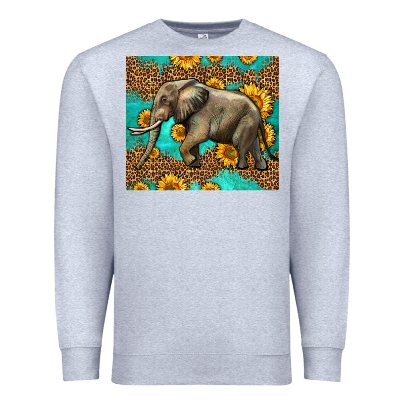 Western Sunflowers Elephant Premium Sweatshirt by LillyAllenDesigns | Teevron