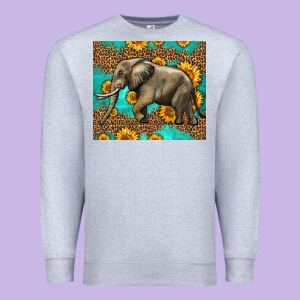 Western Sunflowers Elephant Premium Sweatshirt Designed By Lillyallendesigns