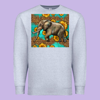 Western Sunflowers Elephant Premium Sweatshirt Designed By Lillyallendesigns