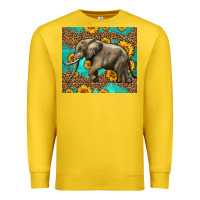 Lemon western sunflowers elephant Premium Sweatshirt - LillyAllenDesigns