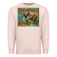 Pale Pink western sunflowers elephant Premium Sweatshirt - LillyAllenDesigns