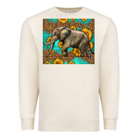 Sandshell western sunflowers elephant Premium Sweatshirt - LillyAllenDesigns