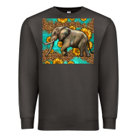 Smoke western sunflowers elephant Premium Sweatshirt - LillyAllenDesigns