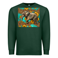 Sports Green western sunflowers elephant Premium Sweatshirt - LillyAllenDesigns