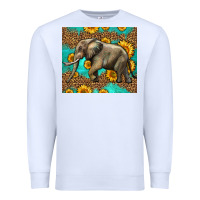 White western sunflowers elephant Premium Sweatshirt - LillyAllenDesigns