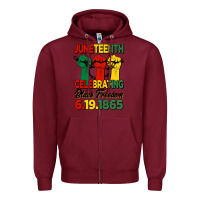 Burgundy juneteenth celebrating black freedom Zipper Hoodie - HRA Design Shop