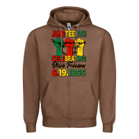 Chestnut juneteenth celebrating black freedom Zipper Hoodie - HRA Design Shop