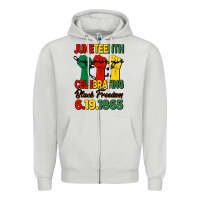 Dove Grey juneteenth celebrating black freedom Zipper Hoodie - HRA Design Shop