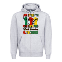 Heather Grey juneteenth celebrating black freedom Zipper Hoodie - HRA Design Shop