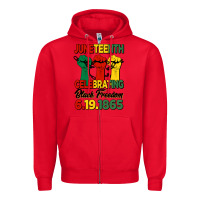 Red juneteenth celebrating black freedom Zipper Hoodie - HRA Design Shop