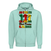 Seafoam juneteenth celebrating black freedom Zipper Hoodie - HRA Design Shop