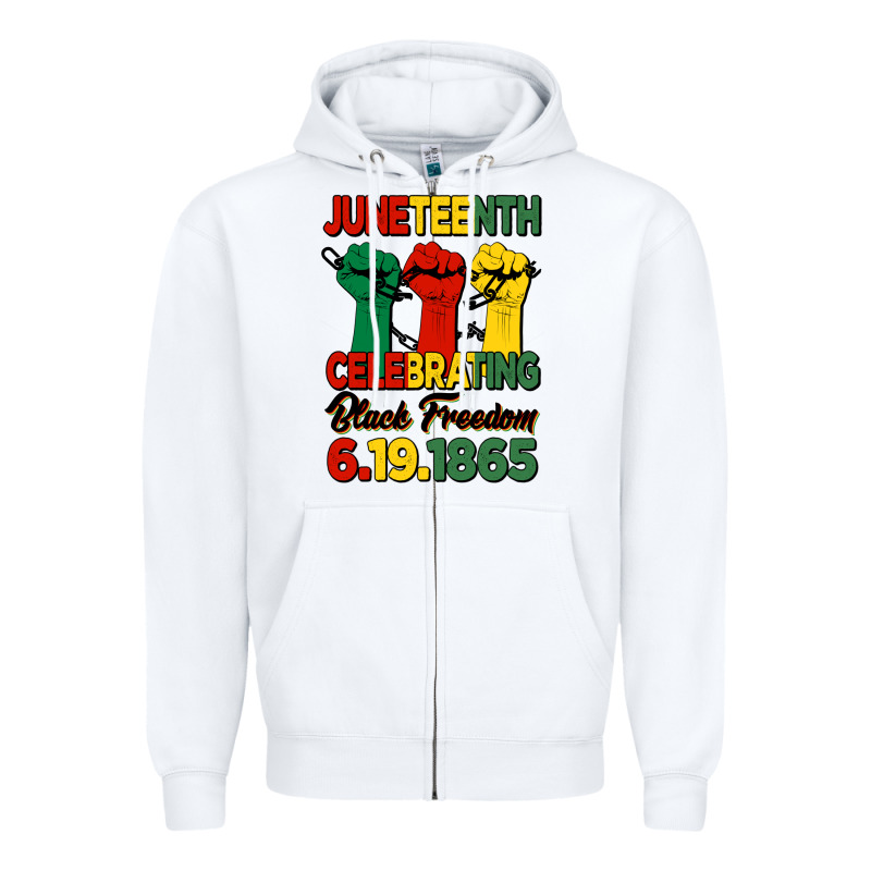 Juneteenth Celebrating Black Freedom Zipper Hoodie by HRA Design Shop | Teevron