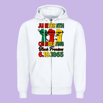 Juneteenth Celebrating Black Freedom Zipper Hoodie Designed By Hra Design Shop