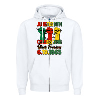 White juneteenth celebrating black freedom Zipper Hoodie - HRA Design Shop