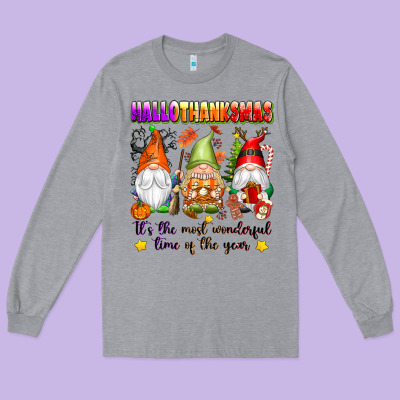 Hallothanksmas Its The Most Wonderful Time Of The Long Sleeve Tee Designed By Texasbilliewilder