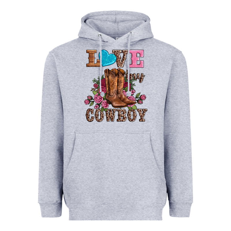Valentines Day Love My Cowboy Heavyweight Hoodie by AdoDesignShop | Teevron