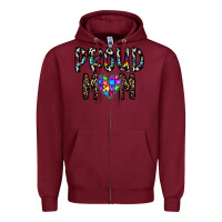 Burgundy proud mom Zipper Hoodie - CowhideDigitalArt