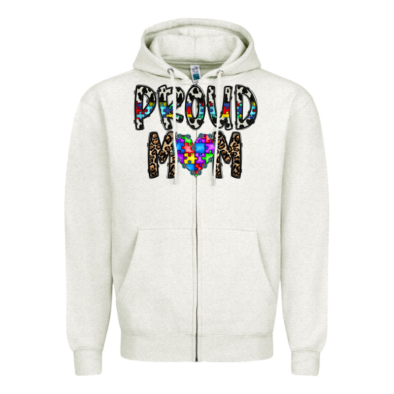 Proud Mom Zipper Hoodie by CowhideDigitalArt | Teevron