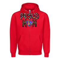Red proud mom Zipper Hoodie - CowhideDigitalArt