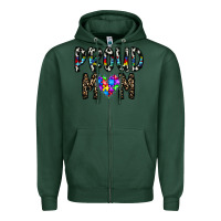 Sports Green proud mom Zipper Hoodie - CowhideDigitalArt