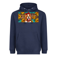 Beagle With Sunflowers License Plate Heavyweight Hoodie | Teevron