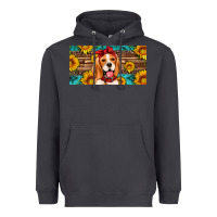 Smoke beagle with sunflowers license plate Heavyweight Hoodie - Artiststas