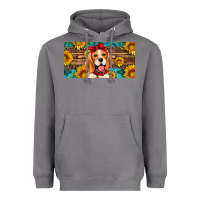 Storm beagle with sunflowers license plate Heavyweight Hoodie - Artiststas