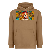 Toasted Coconut beagle with sunflowers license plate Heavyweight Hoodie - Artiststas