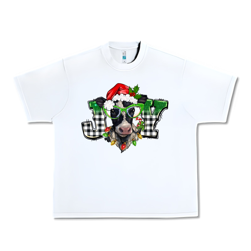 Christmas Joy Black And White Cow Urban Heavy Tee by BarkalooDesign | Teevron