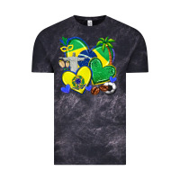 Cloud Black brazil hearts Vintage Tee - texasbilliewilder