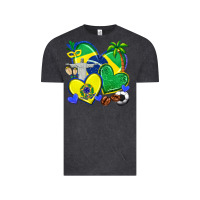 Vintage Black brazil hearts Vintage Tee - texasbilliewilder