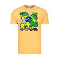 Vintage Mustard brazil hearts Vintage Tee - texasbilliewilder