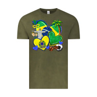 Vintage Olive brazil hearts Vintage Tee - texasbilliewilder