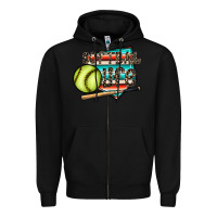 Black softball life Zipper Hoodie - CowhideDigitalArt