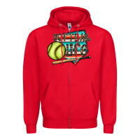 Red softball life Zipper Hoodie - CowhideDigitalArt