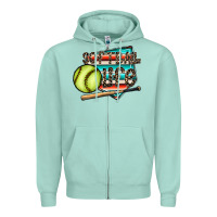 Seafoam softball life Zipper Hoodie - CowhideDigitalArt