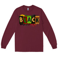 Burgundy Black juneteenth Long Sleeve Tee - Zillion Design Studio