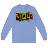Colony Blue Black juneteenth Long Sleeve Tee - Zillion Design Studio